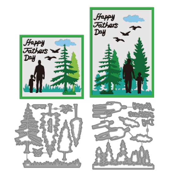 Father's Day Cutting Dies Pine Tree Card Making Die Cut Carbon Steel Die Cuts Stencils Card Scrapbooking Embossing Template