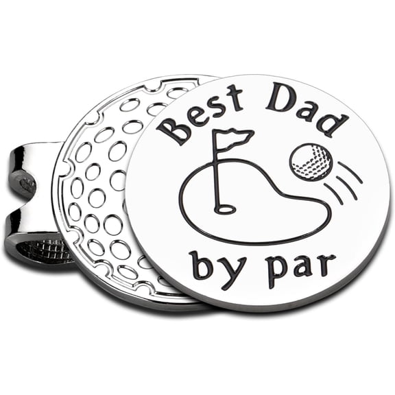 Father's Day for Dad, Dad Birthday Gifts from Daughter Son, Best Dad by Par Golf Ball Marker, Golf Gifts for Men, Husband Gifts from Wife, Best Dad Gifts, New Dad Gifts for Men Hat Clip