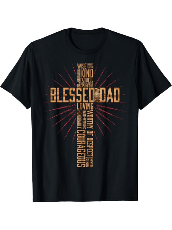 Father's Day Dad Husband Blessed Dad Christian T-Shirt Tee