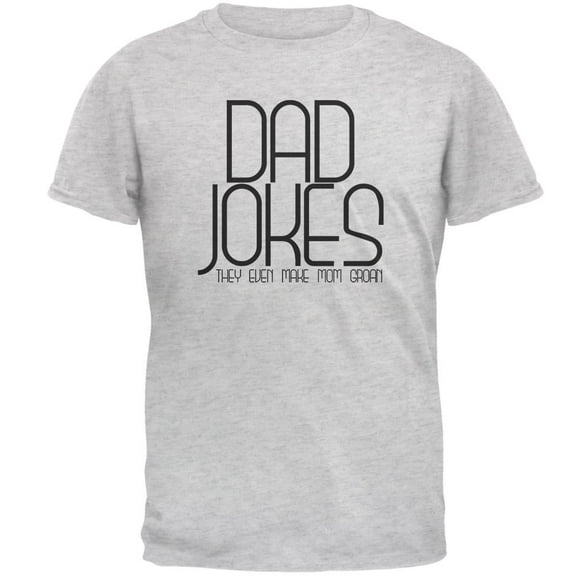 Father's Day Dad Jokes Make Mom Groan Mens T Shirt Light Heather Grey SM