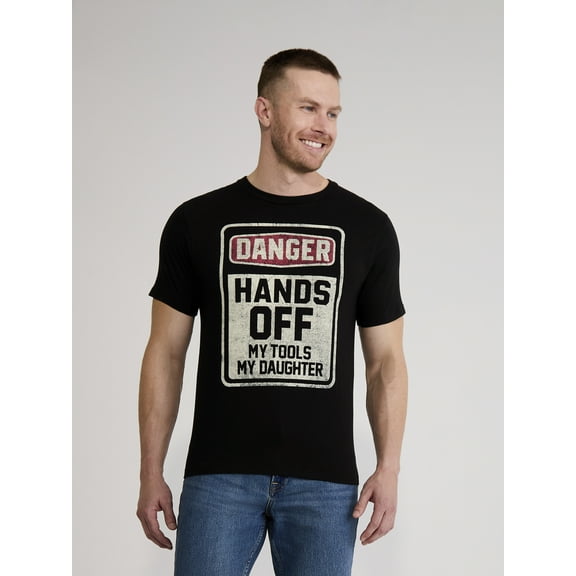 Father's Day Danger Hands Off Men's and Big Men's Graphic Tee from Way to Celebrate, Sizes S-3XL