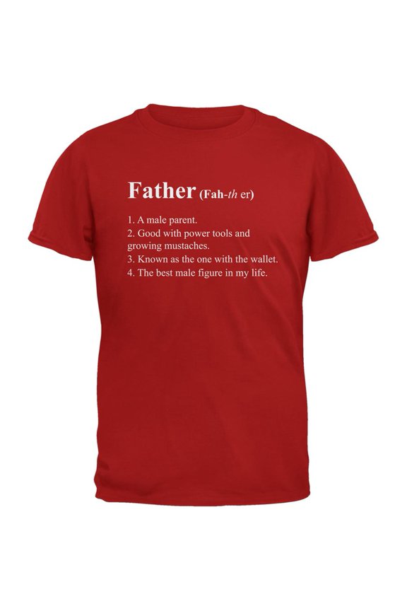 Father's Day Definition of Father Red Adult T-Shirt - Medium