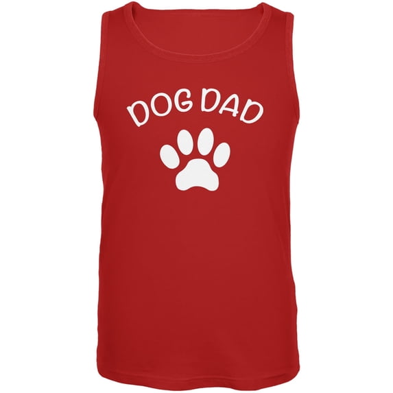 Father's Day Dog Dad Red Adult Tank Top - Small