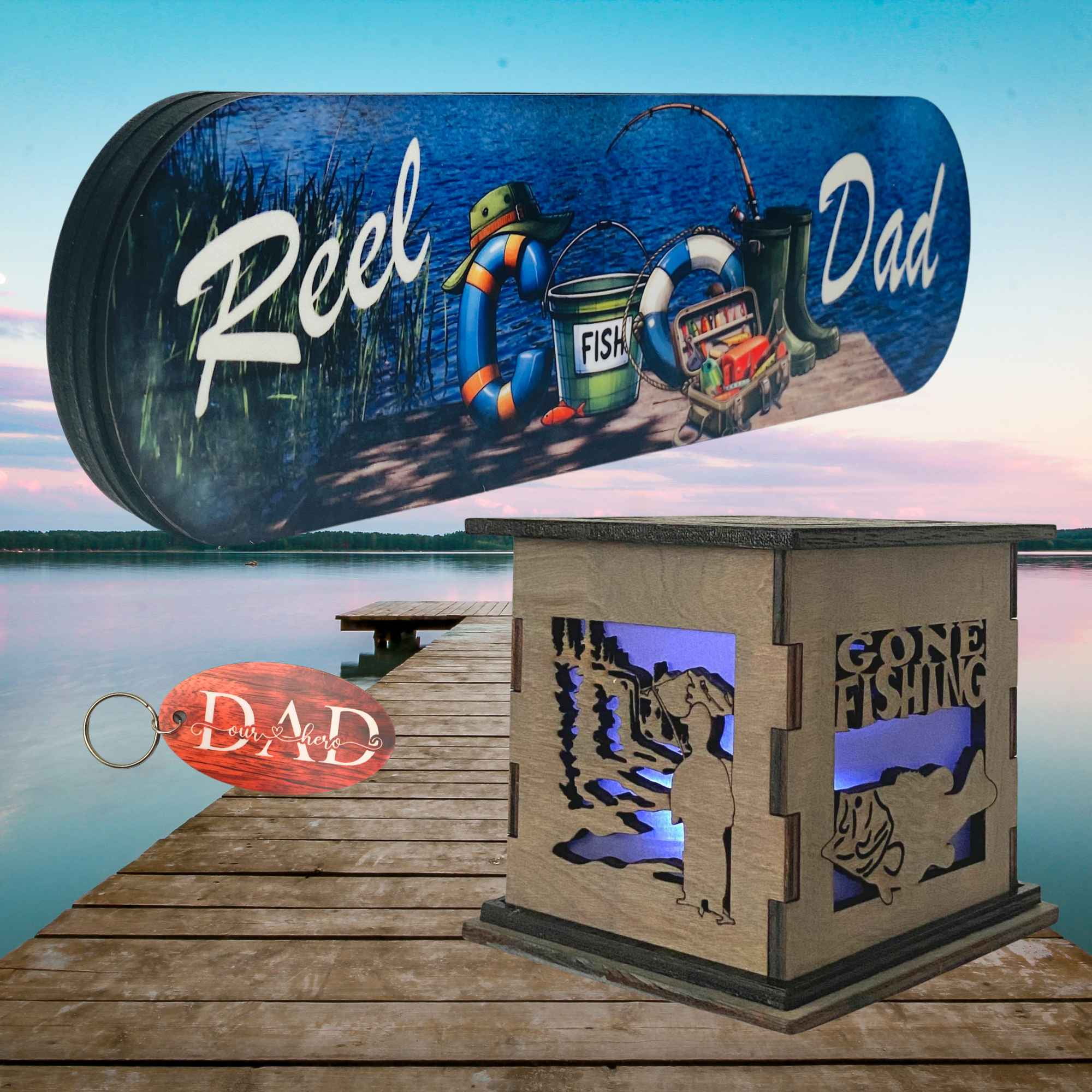 Father's Day Fishing Gift Set | Handcrafted Wood Creations for Outdoor ...