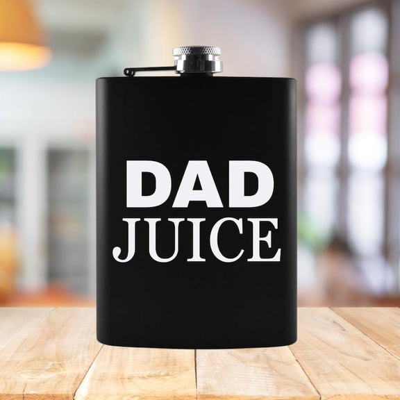 Father's Day Flask for Liquor and Funnel - 8 oz Leak Proof Stainless Steel Pocket Hip Flask with Screw Cap Gift for Men Fathers Day Wine Gift, Grandpa Flask, Stepdad Outdoor Gifts