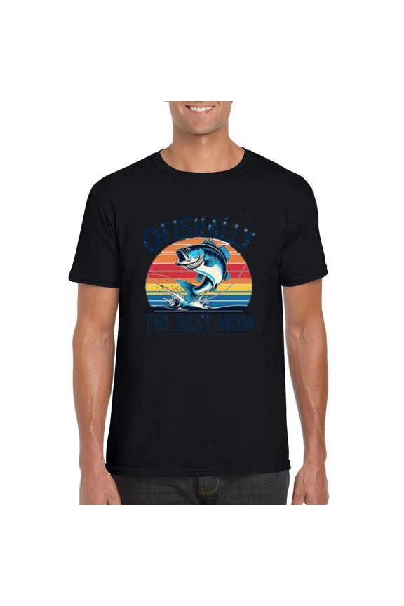 Father's Day Funny Fishing Ofishally The Best Mom Angler Gift T-Shirt, for men & women, up to size 5XL