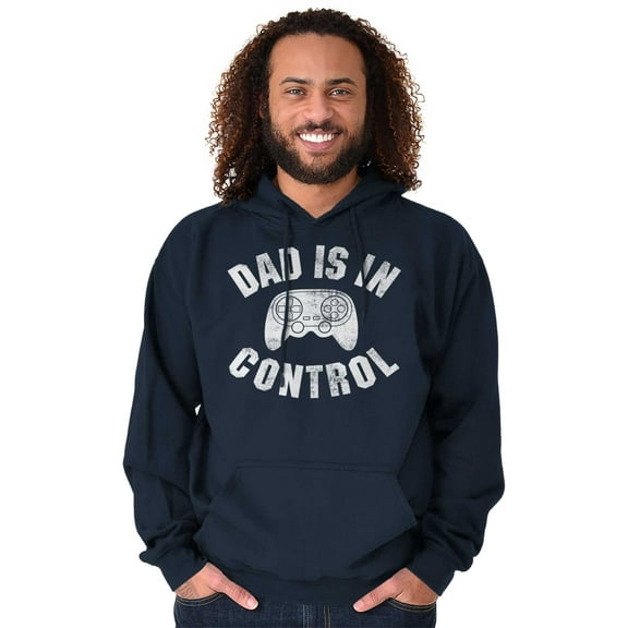 Father's Day Gamer Dad is in Control Men's Big & Tall Graphic Hoodie Brisco Brands 2X