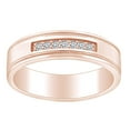 thumbnail image 1 of AFFY Father's Day Gift 0.15 Carat (Cttw) Round Shape White Natural Diamond Men's Engagement Wedding Band Ring In 14k Solid Rose Gold Ring Size-11.5, 1 of 2