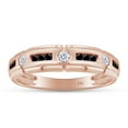thumbnail image 1 of AFFY Father's Day Gift 0.40 Carat (Cttw) Round Shape Black & White Natural Diamond Men's Wedding Band Ring In 14k Solid Rose Gold Ring Size-14, 1 of 7