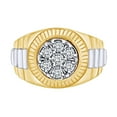 thumbnail image 1 of AFFY Father's Day Gift 0.40 Carat (Cttw) Round White Natural Diamond Two Tone Men's Fashion Wedding Band Ring In 14k Solid Yellow Gold Ring Size-9, 1 of 2