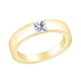 thumbnail image 1 of AFFY Father's Day Gift 0.51 Carat(Cttw) Princess Shape White Natural Diamond Men's Solitaire Wedding Band Ring In 14k Solid Yellow Gold Ring Size-10, 1 of 2