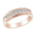 thumbnail image 1 of AFFY Father's Day Gift 1.01 Carat (Cttw) Round Shape White Natural Diamond Miligrain Men's Wedding Band Ring In 14k Solid Rose Gold Ring Size-12.5, 1 of 2