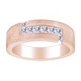 thumbnail image 1 of AFFY Father's Day Gift 1/2 Carat Princess Cut White Natural Diamond Men's Engagement Wedding Ring In 14k Solid Rose Gold (0.50 Cttw) Ring Size-9, 1 of 2