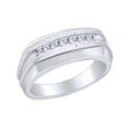 thumbnail image 1 of AFFY Father's Day Gift 1/2 Carat Princess White Natural Diamond Men's Egagement Anniversary Ring In 14k Solid White Gold (0.50 Cttw) Ring Size-14, 1 of 2