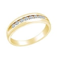 thumbnail image 1 of AFFY Father's Day Gift 1/2 Carat Round White Natural Diamond Men's Anniversary Wedding Band Ring In 14k Solid Yellow Gold (0.50 Cttw) Ring Size-10, 1 of 2