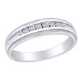 thumbnail image 1 of AFFY Father's Day Gift 1/4 Carat Round Cut White Natural Diamond Men's Engagement Wedding Band Ring In 14k Solid White Gold (0.25Cttw) Ring Size-9, 1 of 2