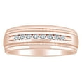 thumbnail image 1 of AFFY Father's Day Gift 1/4 Carat Round Shape White Natural Diamond Men's Wedding Band Ring In 14k Solid Rose Gold (0.25 Cttw) Ring Size-14, 1 of 2