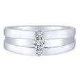 thumbnail image 1 of AFFY Father's Day Gift 1/5 Carat Round Cut White Natural Diamond Three Stone Men's Wedding Band Ring 10k Solid White Gold (0.50 Cttw) Ring Size-10, 1 of 2