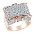 thumbnail image 1 of AFFY Father's Day Gift 2.25 Carat (Cttw) Round Cut White Natural Diamond Men's Cluster Fashion Wedding Band Ring 14k Solid Rose Gold Ring Size-12, 1 of 2