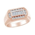 thumbnail image 1 of AFFY Father's Day Gift 3/4 Carat Baguette & Round White Natural Diamond Men's Statement Wedding Ring In 14k Solid Rose Gold(0.75Cttw) Ring Size-14, 1 of 2