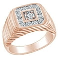 thumbnail image 1 of AFFY Father's Day Gift 3/4 Carat Round White Natural Diamond Men's Statement Anniversary Band Ring In 14k Solid Rose Gold (0.75 Cttw) Ring Size-9, 1 of 2