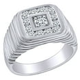 thumbnail image 1 of AFFY Father's Day Gift 3/4 Carat Round White Natural Diamond Men's Statement Anniversary Band Ring In 14k Solid White Gold (0.75 Cttw) Ring Size-13, 1 of 2