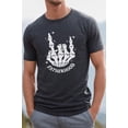 thumbnail image 1 of Father's Day Gift Fatherhood Skeleton Hand Tee T-Shirt, 1 of 3
