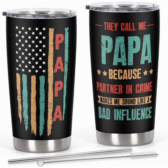 Father''s Day Gift For Papa, Birthday Gift For Papa Dad Grandpa, They Call Me Papa Travel Tumbler