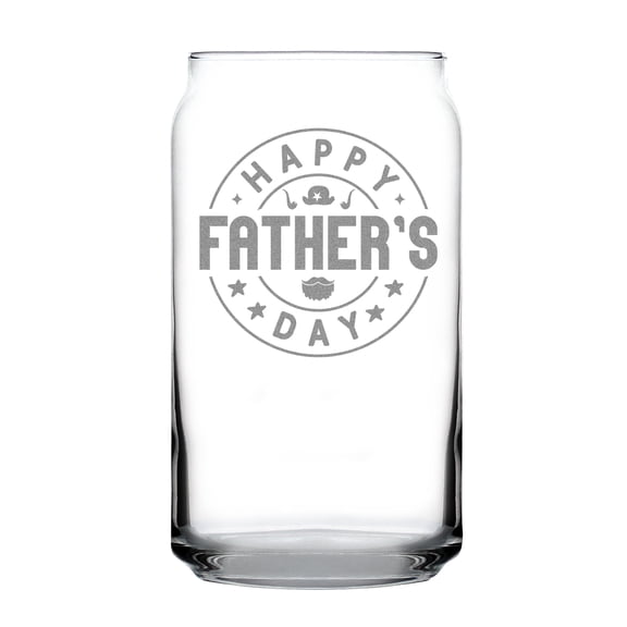Father's Day Gift Ideas, Unique Present, Hand Engraved Can-Shaped Pint Glass, Etched 16oz Glass for Dad,
