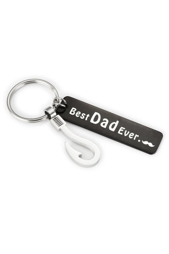 Father's Day Gift Key Chain,Fishing Lure Hook Key Chain Personalized Fishhook Keyring Fishman for Men Father Dad Husband