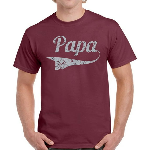 Father's Day Gift Men T-Shirt Papa Dad Gray Vintage Print - S M L XL 2XL 3XL 4XL 5XL - Graphic Tee