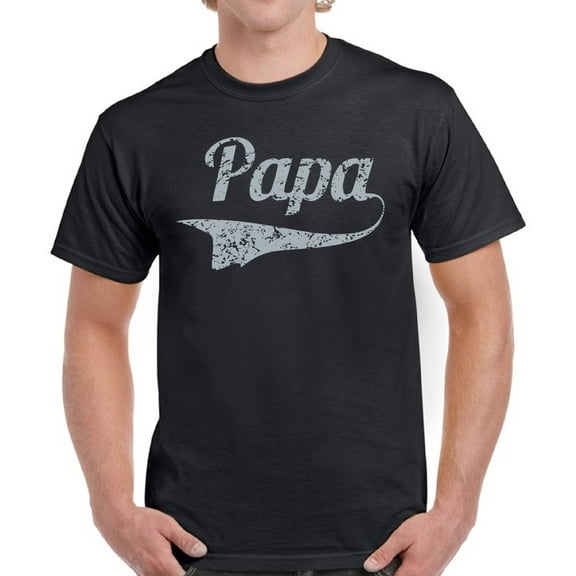 Father's Day Gift Men T-Shirt Papa Dad Gray Vintage Print - S M L XL 2XL 3XL 4XL 5XL - Graphic Tee