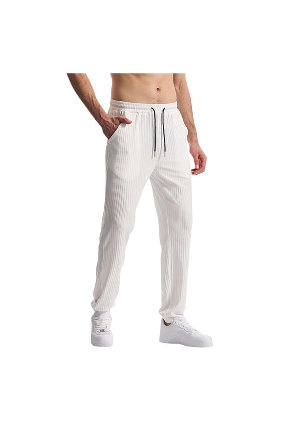 Father's Day Gift!Summer Fashion Mens Pants Casual Elastic Waist Solid Color Straight Save 65% Instantly!