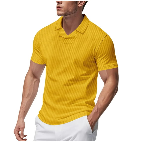 Father's Day Gift!Summer Fashion Mens T-shirts Plus Size New Style Solid Color Casual Ventilate Loose Lapel Short Sleeve Save 65% Instantly!