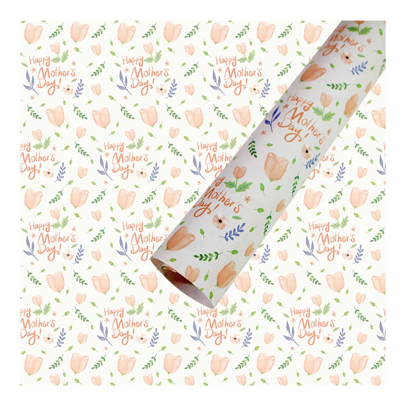 Father's Day Gift Wrapping Paper Roll Mattes White Cowhide Gift Gouache