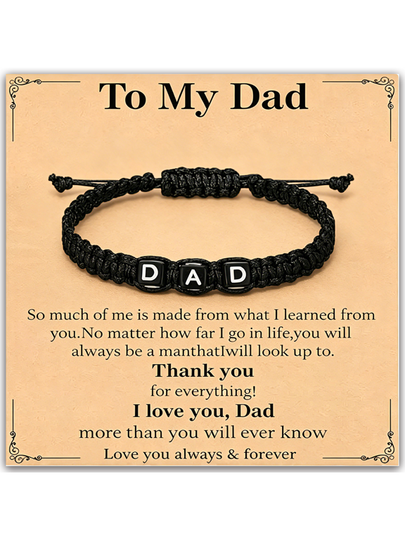 Father's Day Gift for Dad - "DAD" Letter Braided Rope Bracelet, Adjustable Men's Jewelry for Daddy