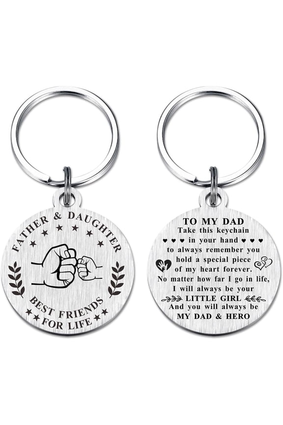 Father's Day Gift for Dad from Daughter - I'll Always Be Your Little Girl Dad Keychain - Father and Daughter Best Friend for Life