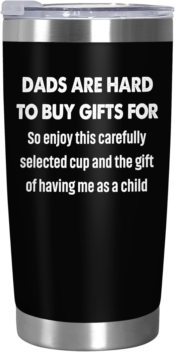 Father's Day Gifts for Dad from Daughter Son - 20 oz Stainless Steel Insulated Coffee Tumbler with Lid - Funny Fathers Day Birthday Gifts for Dad, Mens Birthday Gift Ideas, Cool Stuff for Men