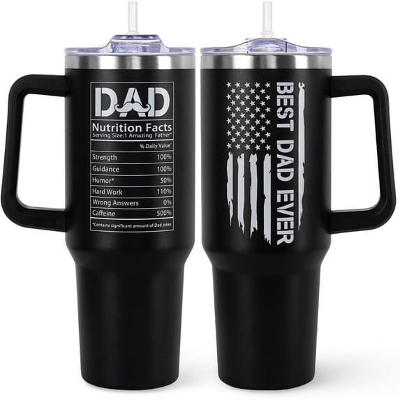 Father‘s Day Gifts For Dad From Daughter, Son,Wife 40oz Tumbler with Handle and Straw Lid Dad Birthday Gift|New Dad Gifts|Grandpa Gifts|Gifts for Grandpa|Dad Gifts Stainless Steel |Best Dad