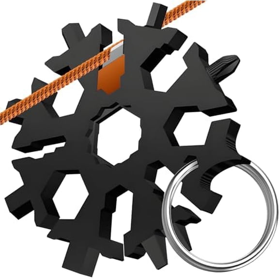 Father's Day Gifts from Daughter Wife Son,35 in 1 Snowflake Multi Tools Gifts for Him,Stocking Stuffers for Men,Compact and Portable Gadget with Screwdrivers,Wrenches,Bottle Opener(Black)