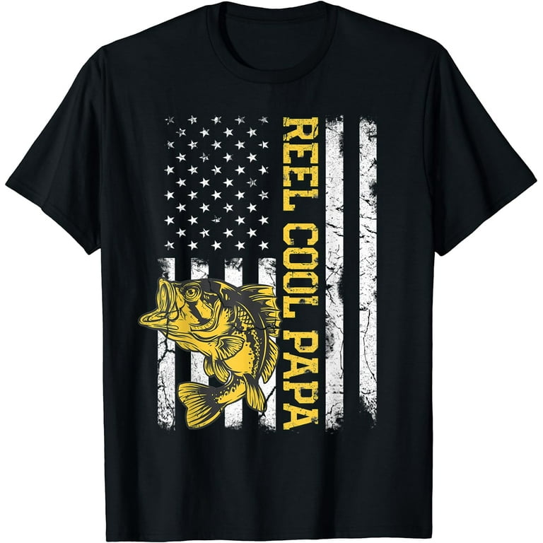 Father's Day Gifts T-Shirt Fishing Reel Cool Papa Dad Funny