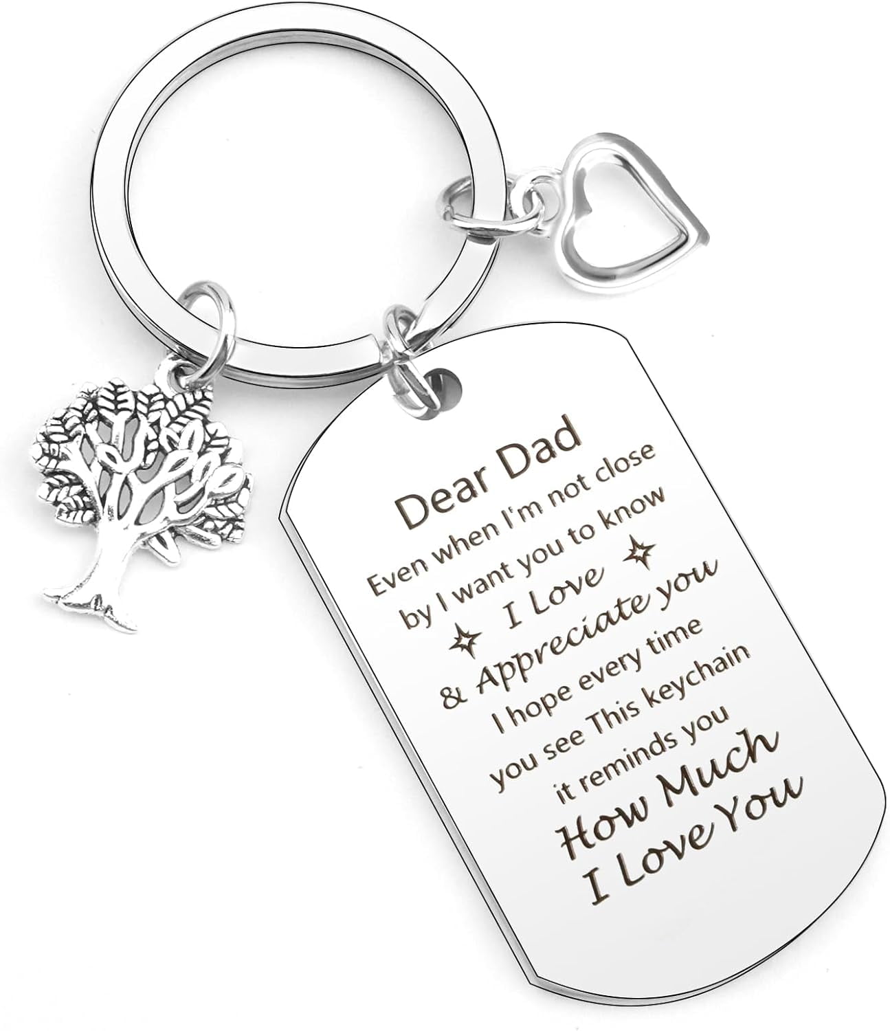 Dad Keychain Gift – Engraved Stainless Steel Key Ring For Father’s Day & Birthdays