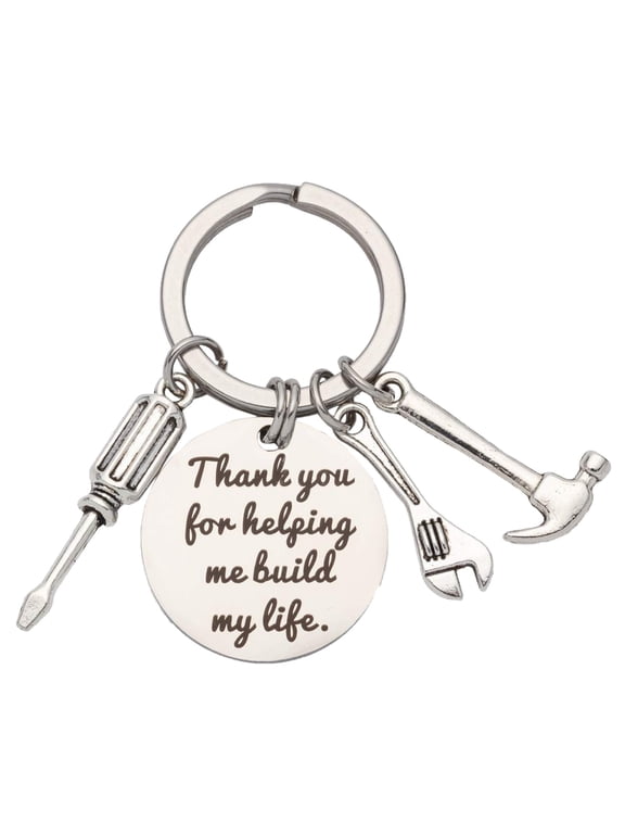Father's Day Gifts Keychains For Dad - Thank You For Helping Me Build My Life