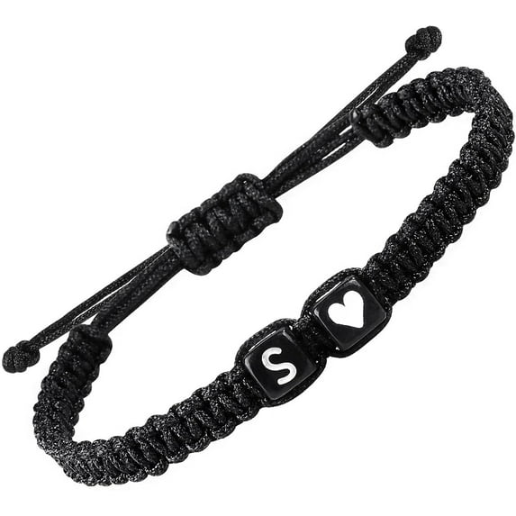 Father's Day Gifts Matching Couple Bracelets Letter Initial Bracelet for Men Women Cute Anniversary Gifts Mother Father Son Daughter Him Her Boyfriend Girlfriend Friendship Bestfriend