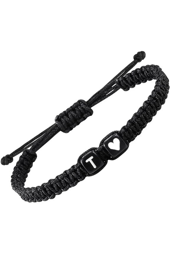Father's Day Gifts Matching Couple Bracelets Letter Initial Bracelet for Men Women Cute Anniversary Gifts Mother Father Son Daughter Him Her Boyfriend Girlfriend Friendship Bestfriend