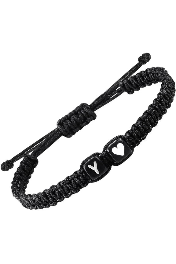 Father's Day Gifts Matching Couple Bracelets Letter Initial Bracelet for Men Women Cute Anniversary Gifts Mother Father Son Daughter Him Her Boyfriend Girlfriend Friendship Bestfriend