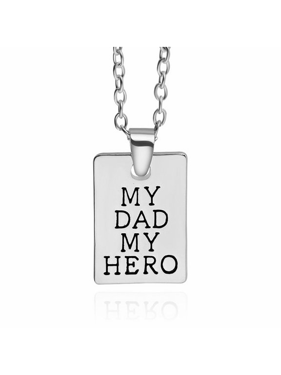 Father's Day My Dad Family Pendant Necklace, Silver