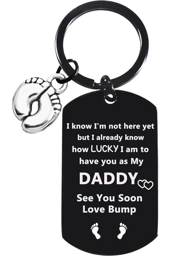 Fathers Day Gifts New Daddy Keychain First Time Dad Gift Daddy to Be Gift New Expecting Dad Birthday Gifts from Daughter Son