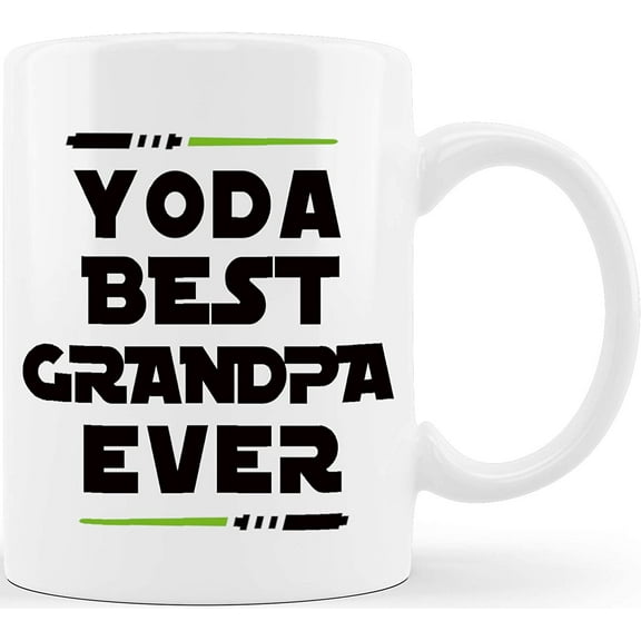 Fathers Day Gifts for Grandpas Yoda Best Grandpa Ever Funny Ceramic Novelty Gag Gift Ideas for Christmas Birthday Coffee Mug Tea Cup
