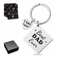 thumbnail image 1 of Father’s Day Gifts from Son Daughter Children Keychain Gifts with Square Tag Keyring Birthday Christmas Gifts for Papa Daddy - Best Dad Silver 04, 1 of 5